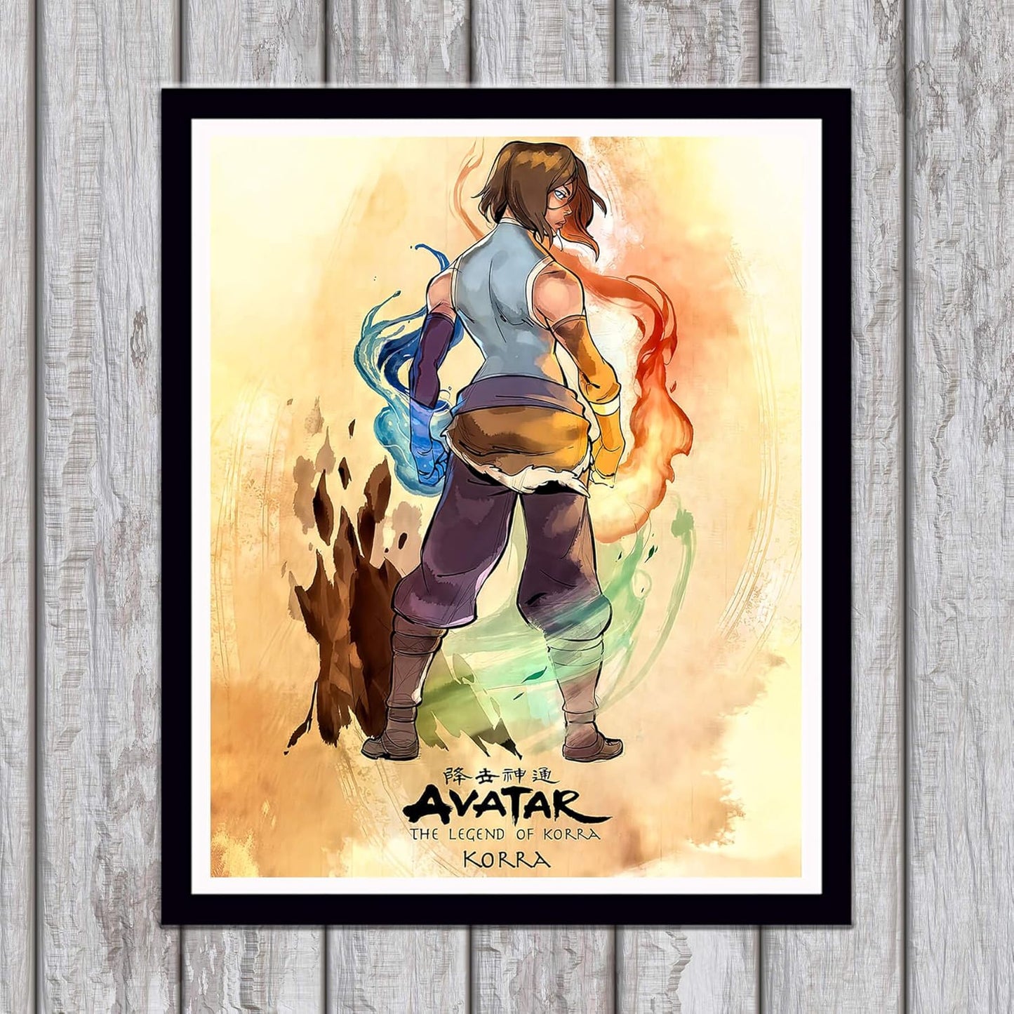 Canvas Wall Art for Bedroom Living Room Wall Decor Avatar Aang Iroh Japanese Anime 6 Pieces Poster Artwork Paintings for Bathroom Kitchen Decor,No Framed