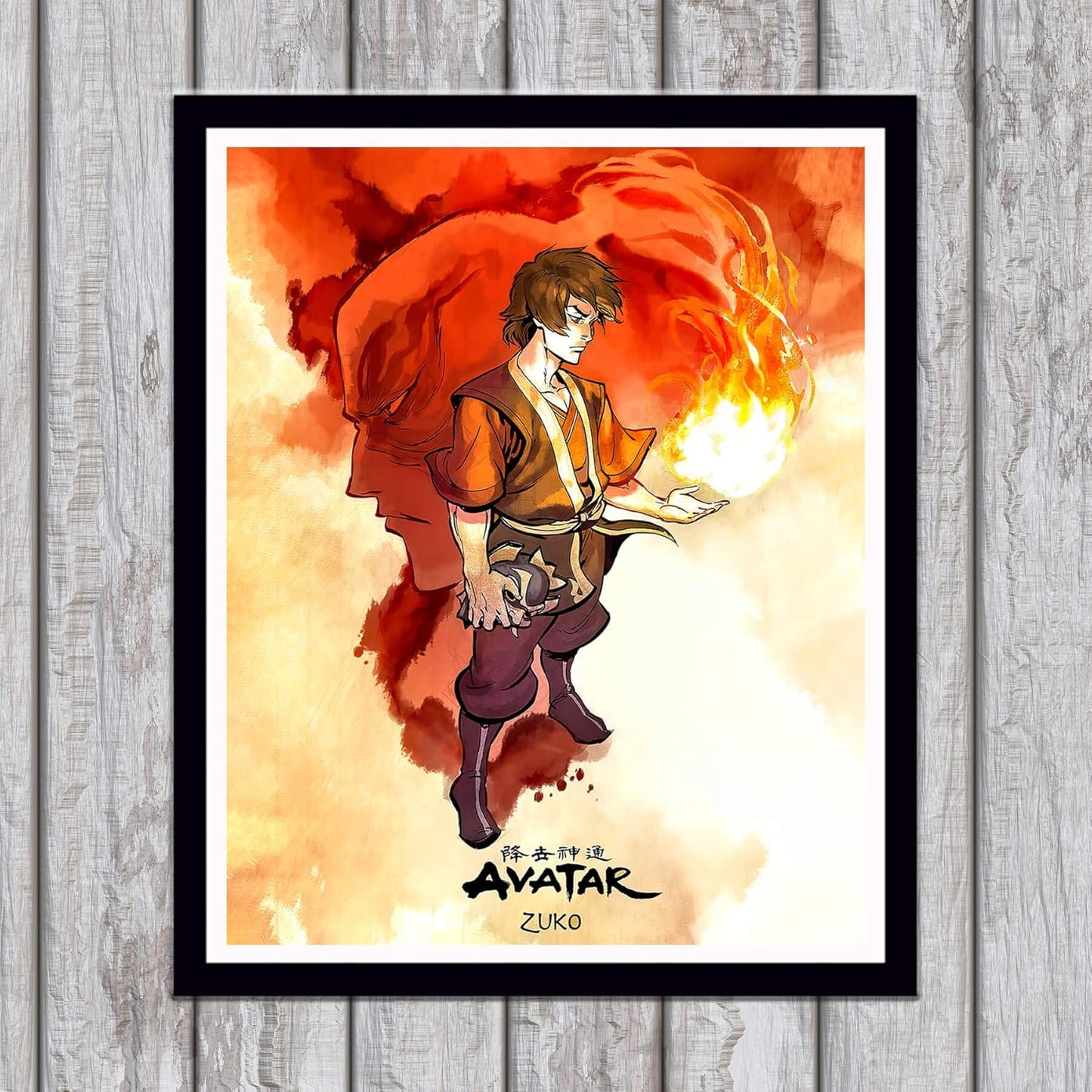 Canvas Wall Art for Bedroom Living Room Wall Decor Avatar Aang Iroh Japanese Anime 6 Pieces Poster Artwork Paintings for Bathroom Kitchen Decor,No Framed