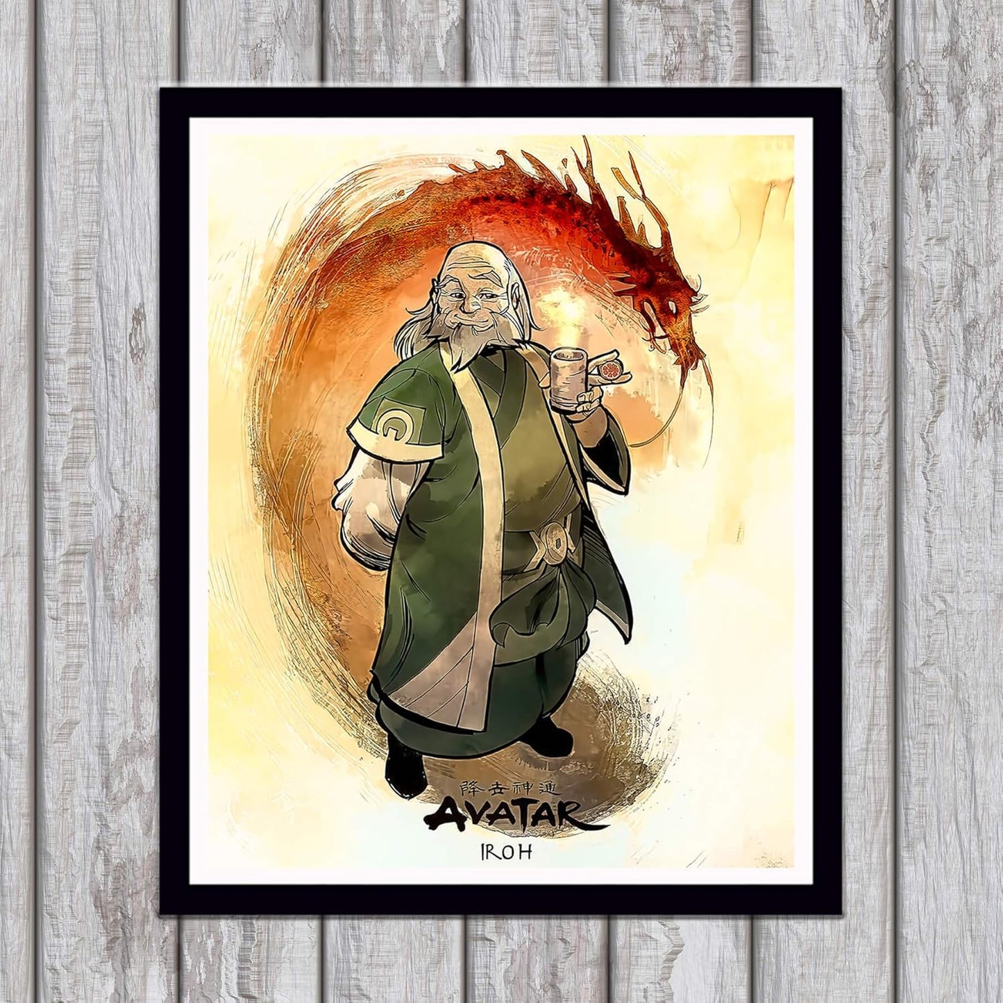 Canvas Wall Art for Bedroom Living Room Wall Decor Avatar Aang Iroh Japanese Anime 6 Pieces Poster Artwork Paintings for Bathroom Kitchen Decor，No Framed